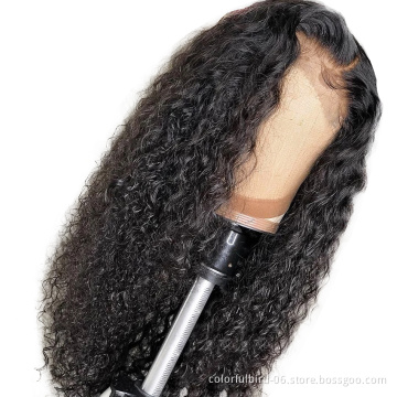 Brazilian Kinky Curly 5x5 HD Transparent Lace Front Human Hair Wigs 150% Density Remy hair Lace Front Wigs 30 32inch